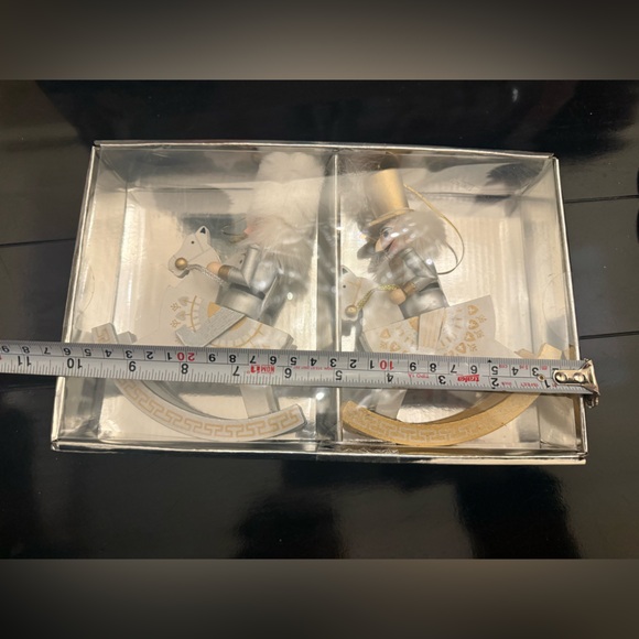 Christmas Nutcracker rocking horse ornaments set of 2 - Picture 2 of 5